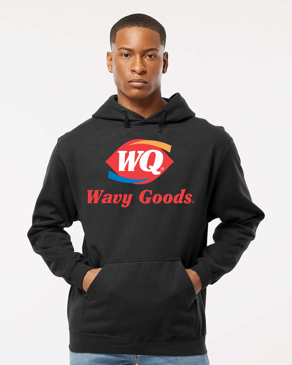 -Wavy Dairy Hoodie-Black-