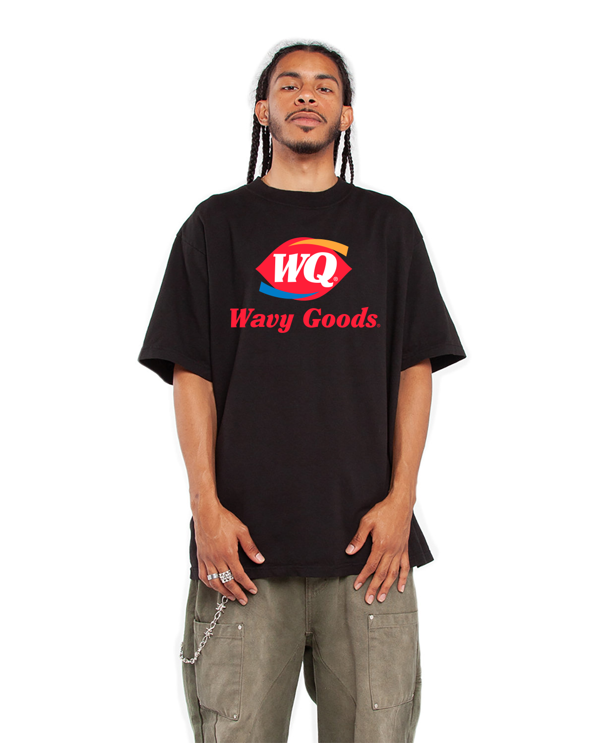 -Wavy Dairy Tee-Black