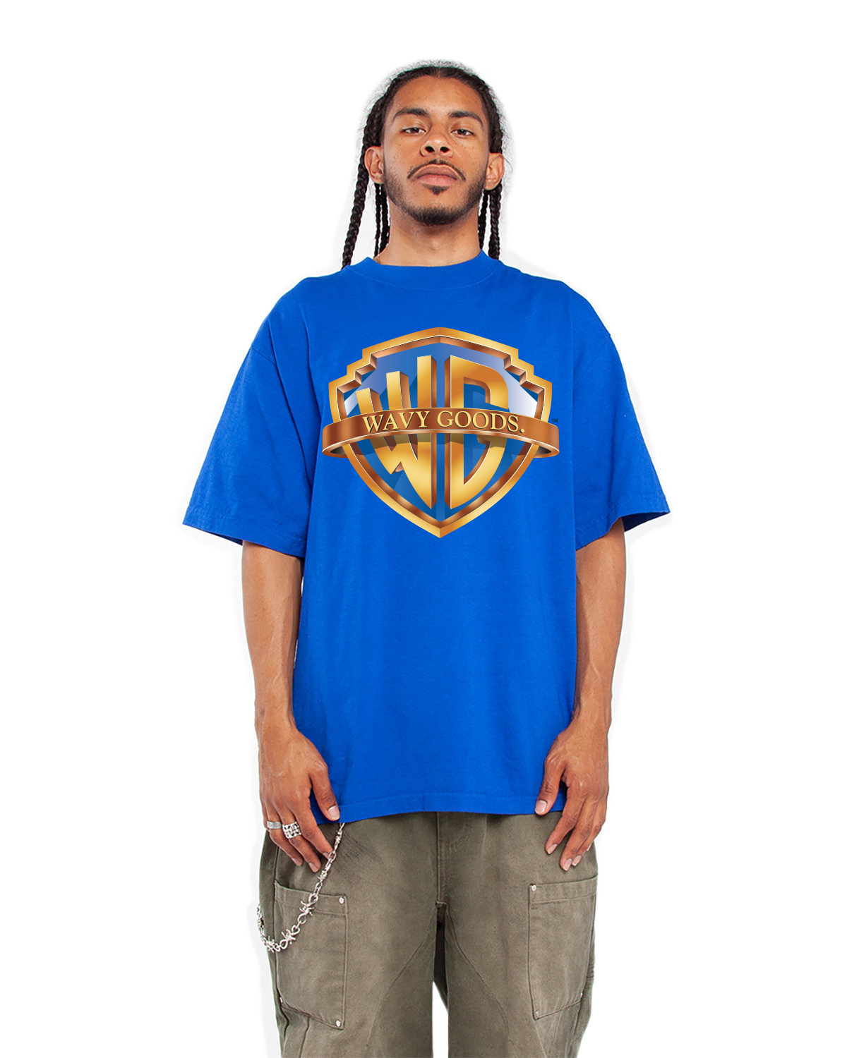 -Wavy Brothers Tee-Royal