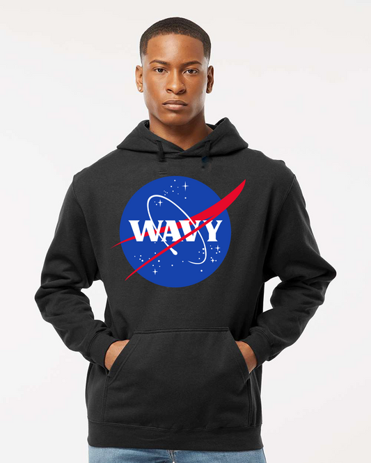 -Wavy Nasa Hoodie-Black