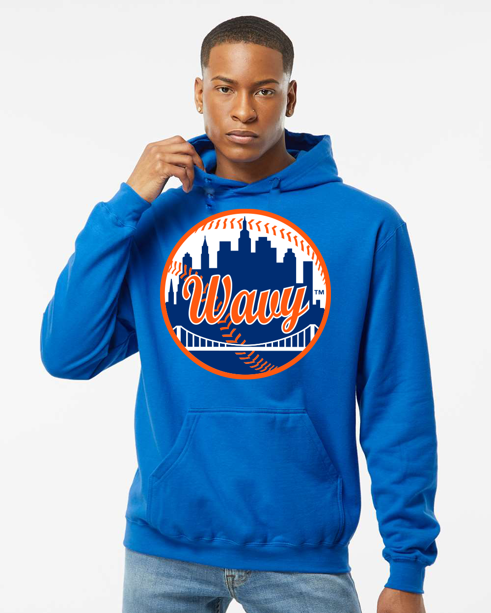 -Wavy Mets Hoodie-Royal