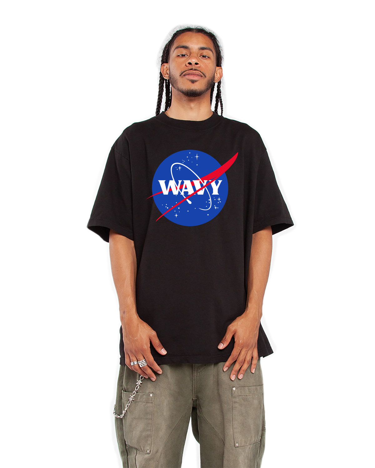 -Wavy Nasa Tee-Black