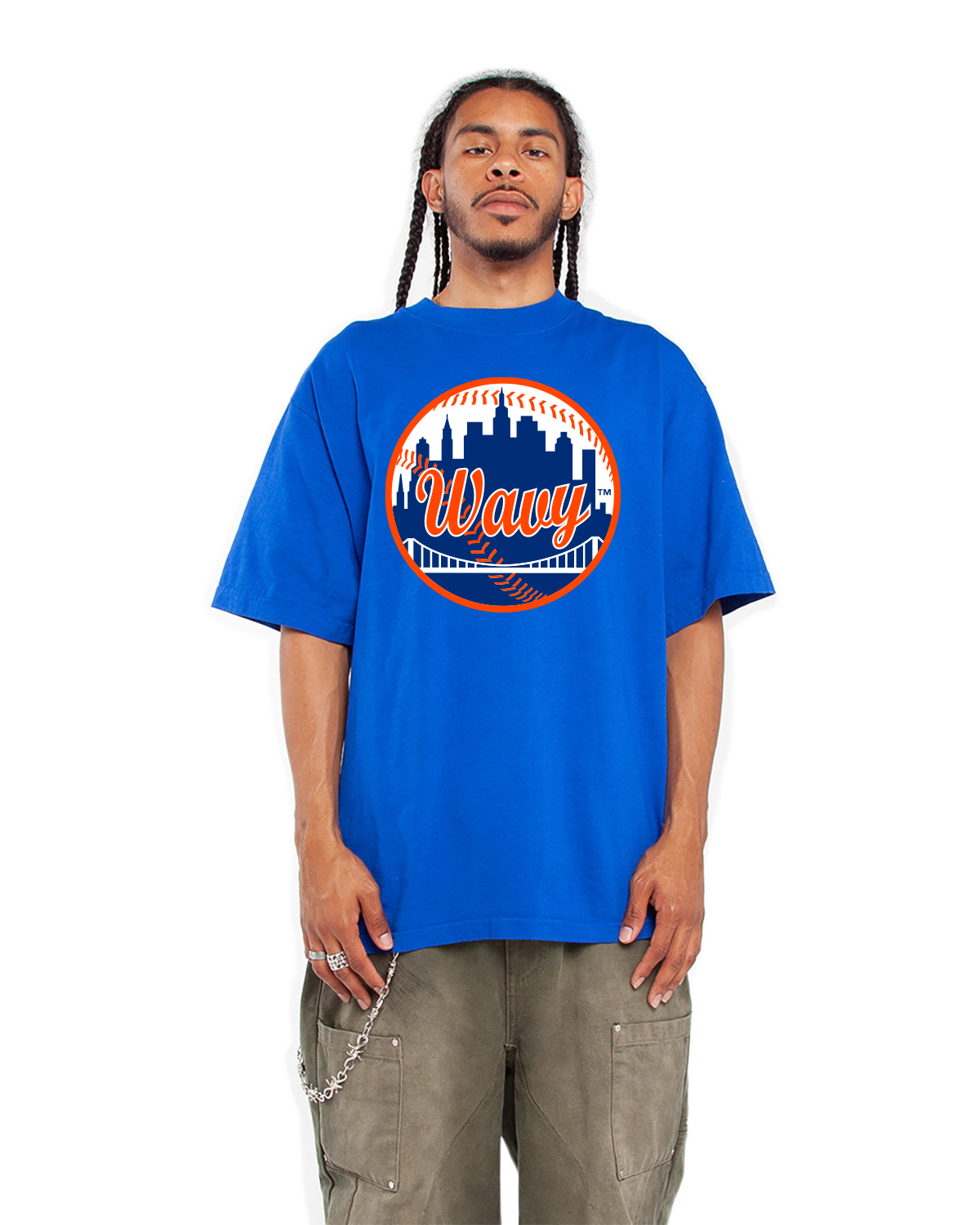 -Wavy Mets Tee-Royal